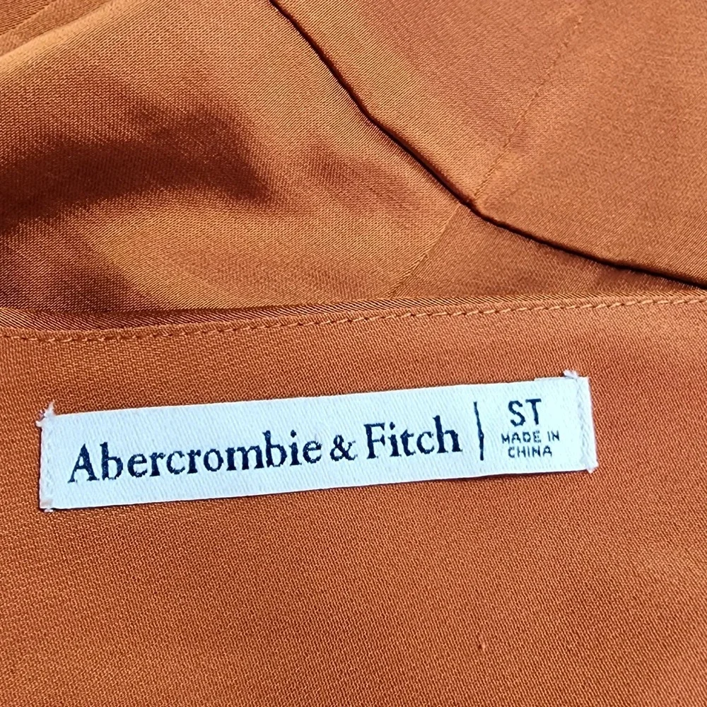 Abercrombie & Fitch Cutout Maxi Dress Womens Small Tall Indie Satin Minimalist‎